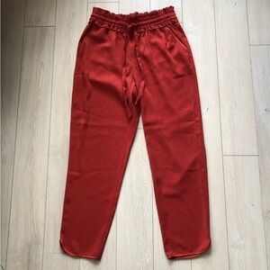 Zara TRF Collection Cropped Drawstring Pants in Burnt Orange Size S